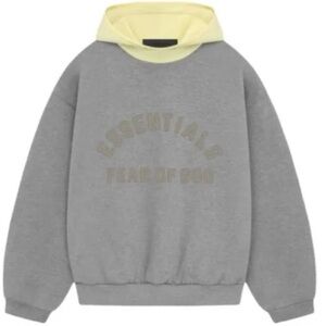 Essentials Fear of God Nylon Fleece Hoodie Dark Heather Oatmeal/Garden Yellow